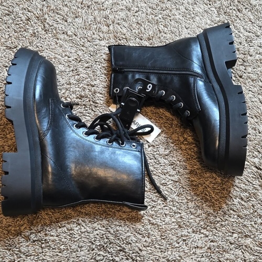 Memory Foam Size 9 Black Combat Boots Shoes